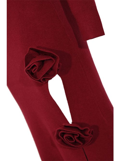 Abito in viscosa con spacco e rose Ciliegia NO SECRETS | 253NS071CILIEGIA